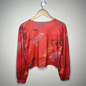 Von Dutch Long Sleeve Shirt Top Y2K All Over‎ Print Small S Vintage Grunge 90s